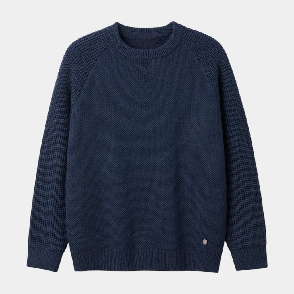 Textured Crewneck Knit Sweater Regular Fit for Men