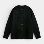 Button-Up Textured Knit Cardigan Regular Fit for Men