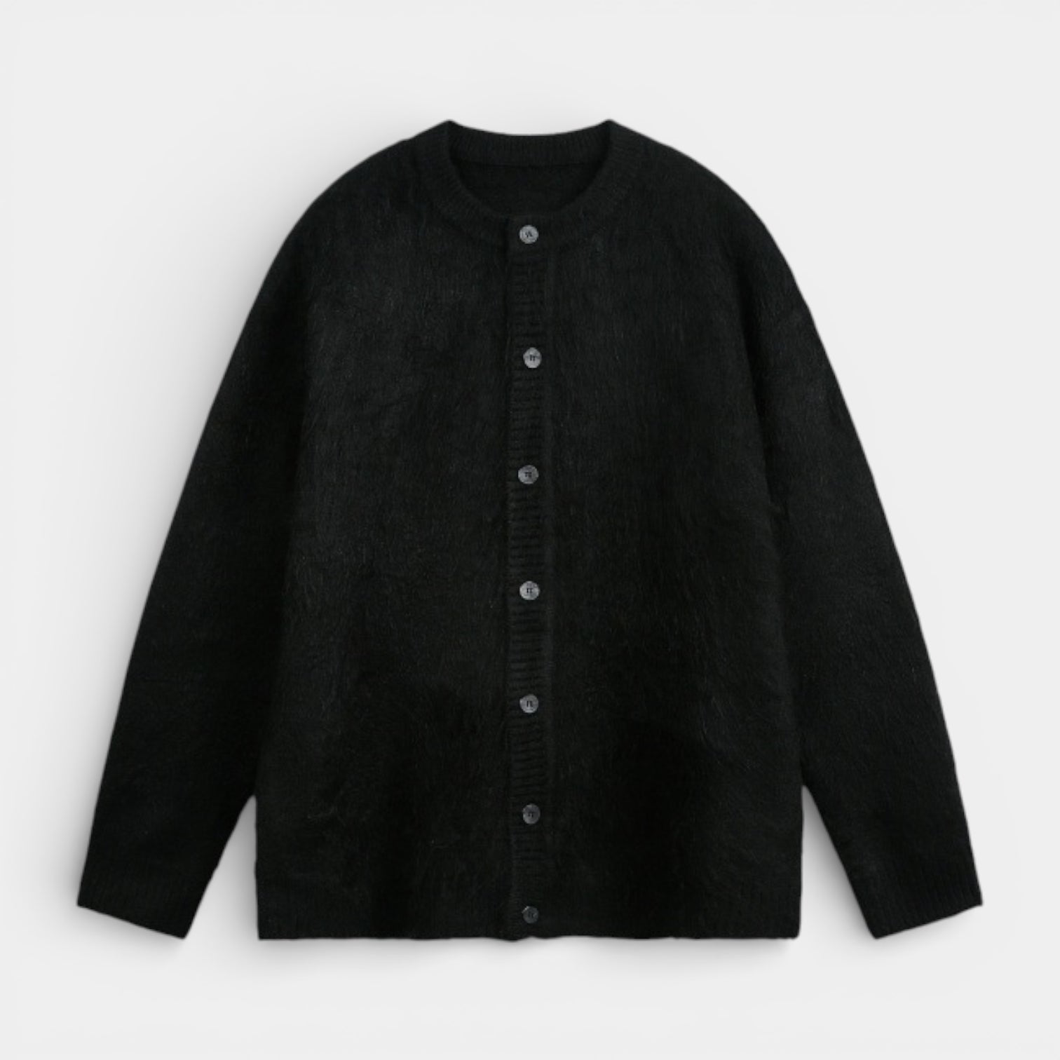 Button-Up Textured Knit Cardigan Regular Fit for Men
