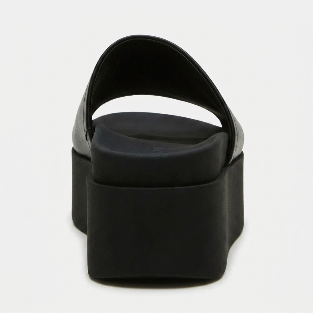 Women's Leather Chunky Flatform Slides