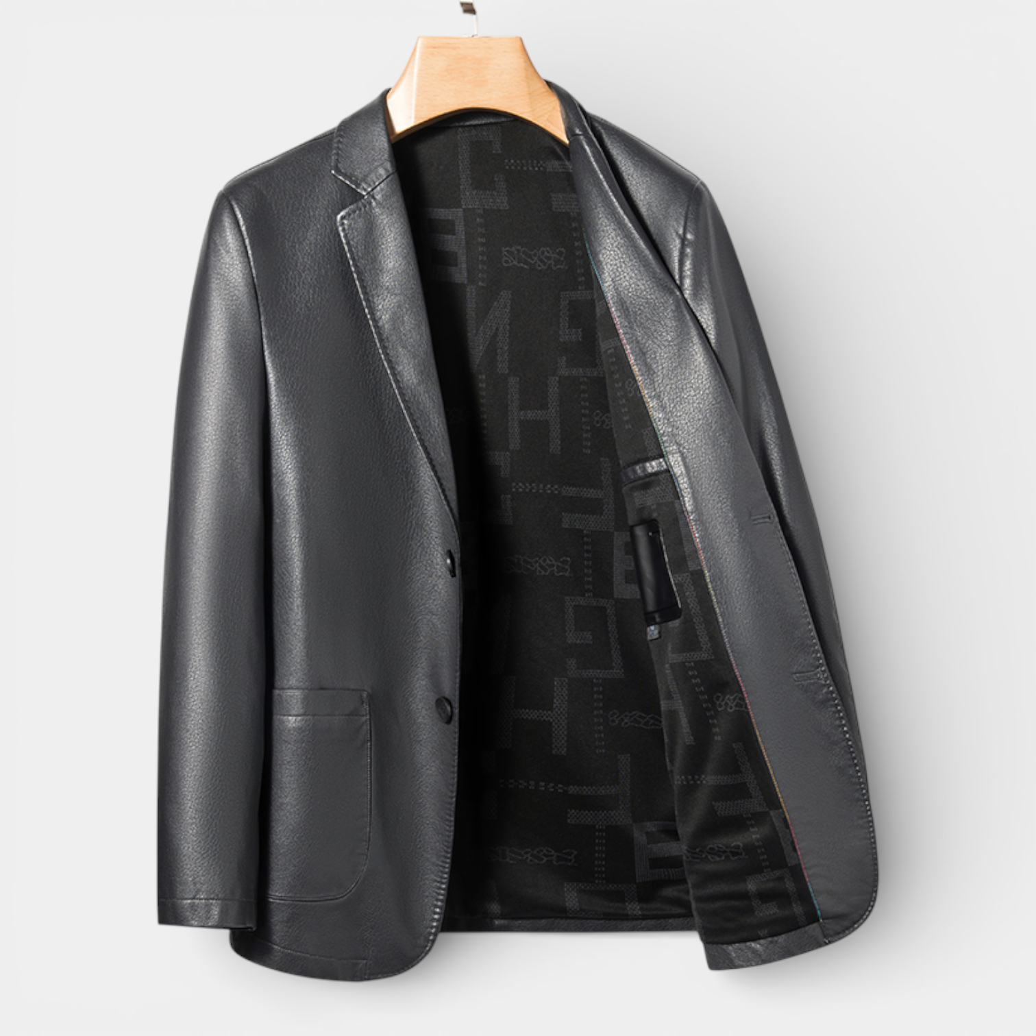 Structured Blazer Jacket Single-Breasted Regular Fit for Men