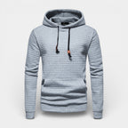 Waffle Texture Hooded Pullover Sweatshirt Regular Fit for Men