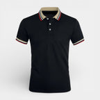 Short Sleeve Button-Up Polo Shirt Regular Fit for Men