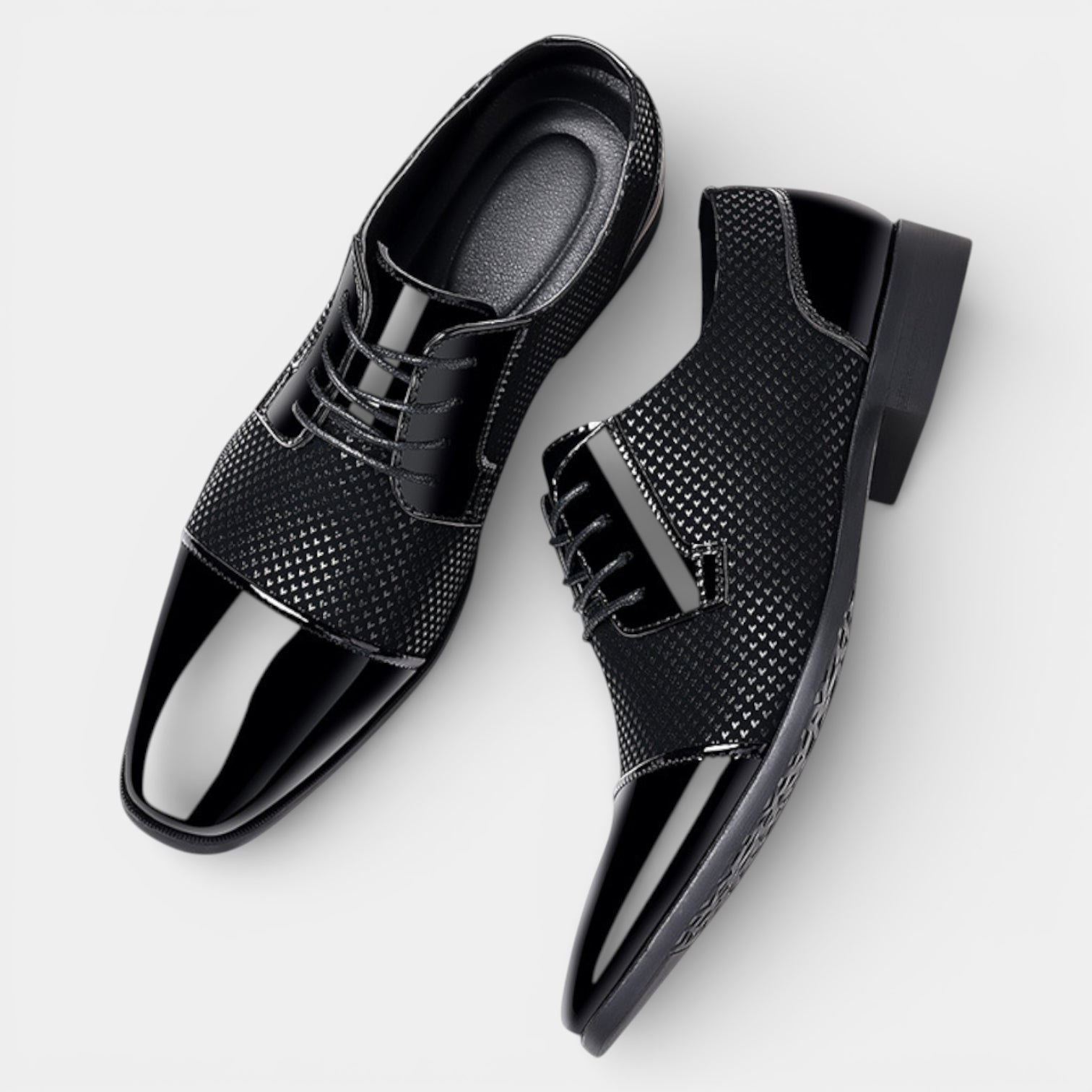 Lace-Up Dress Shoes Textured Upper Sleek for Men