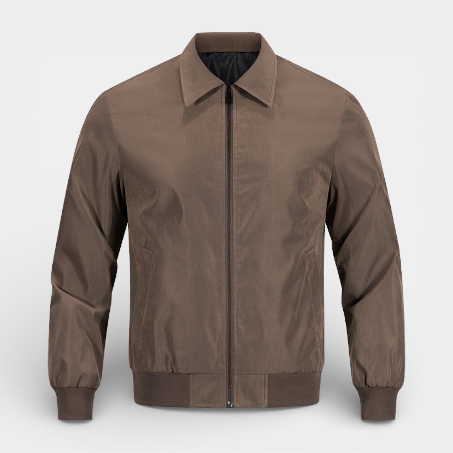 Zip-Up Point Collar Jacket Regular Fit for Men
