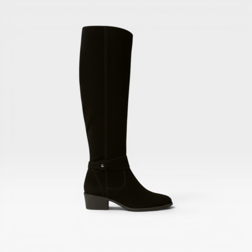 Women's Knee-High Suede Buckle Boots