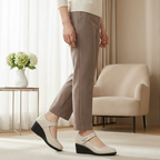Women's Leather Mary Jane Mid-Heel Pumps