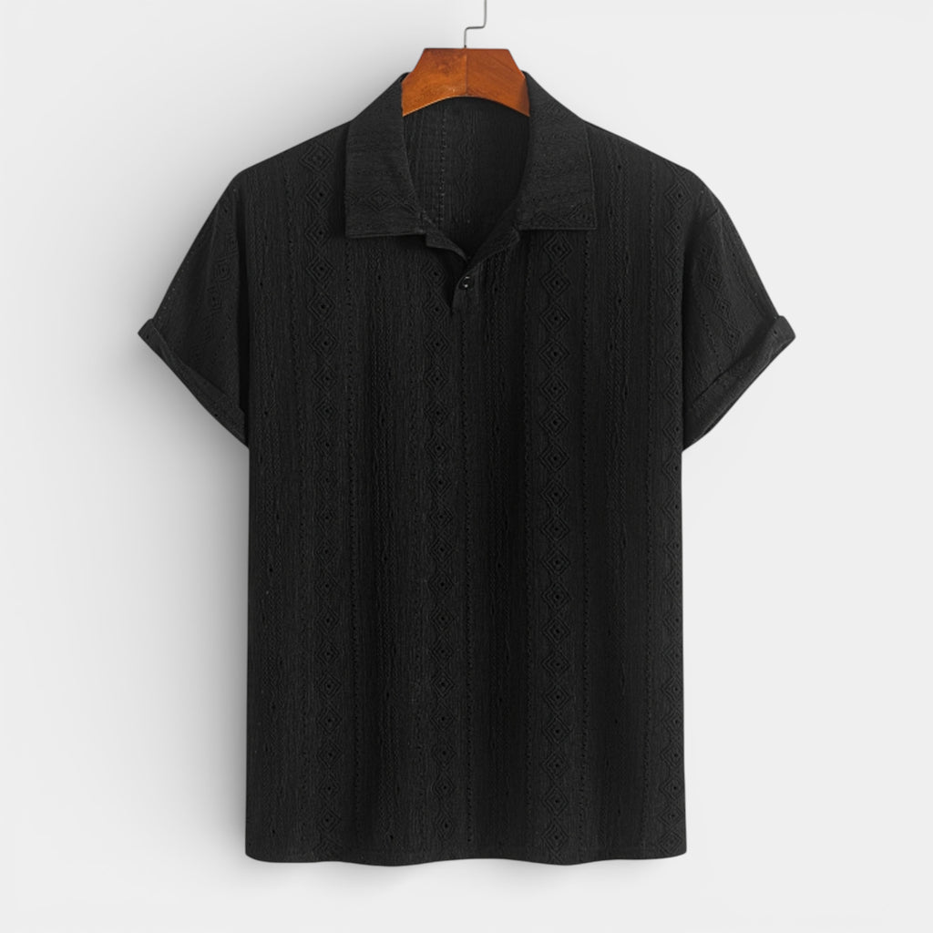 Geometric Pattern Short Sleeve Polo Shirt for Men