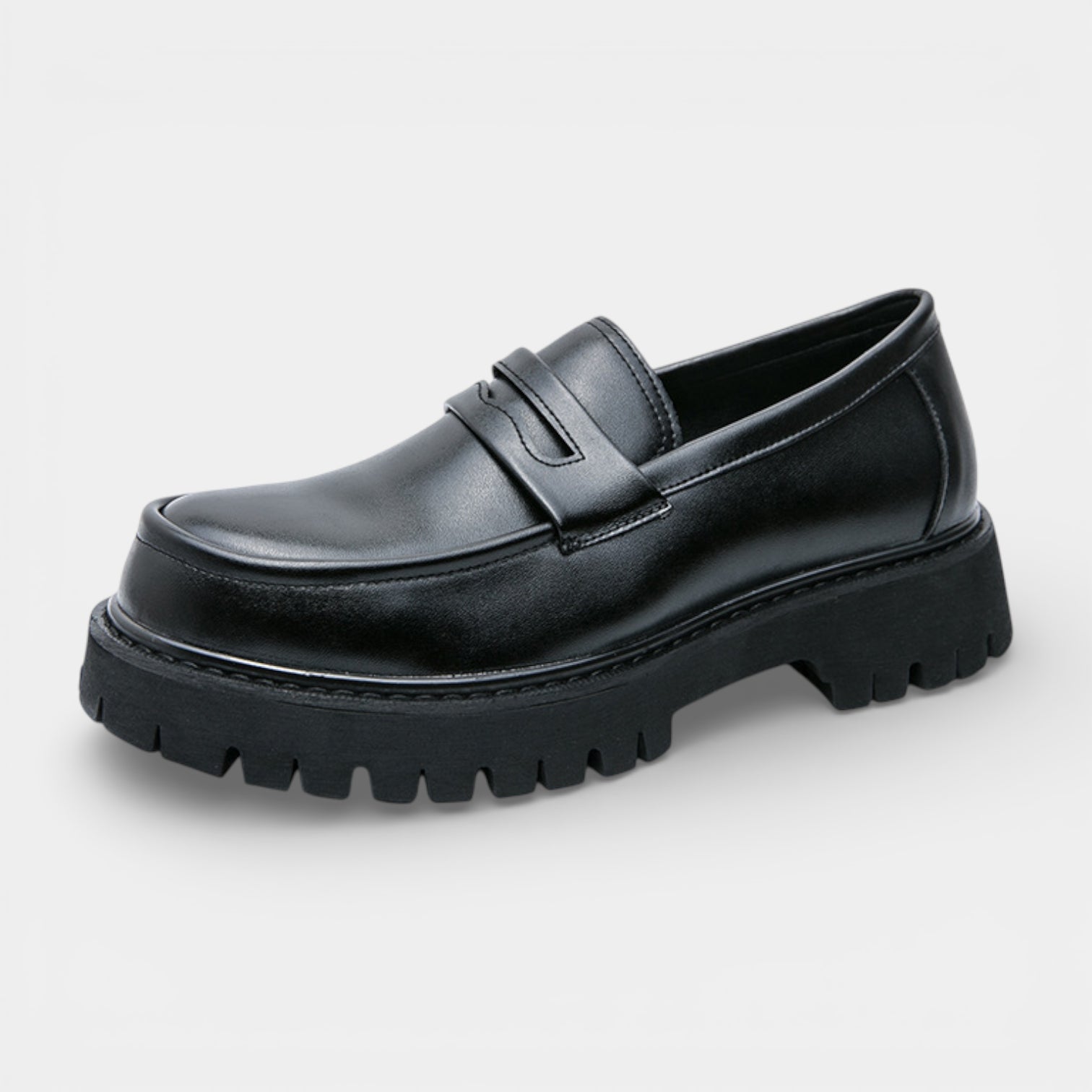 Slip-On Loafers Chunky Sole Vamp Strap for Men