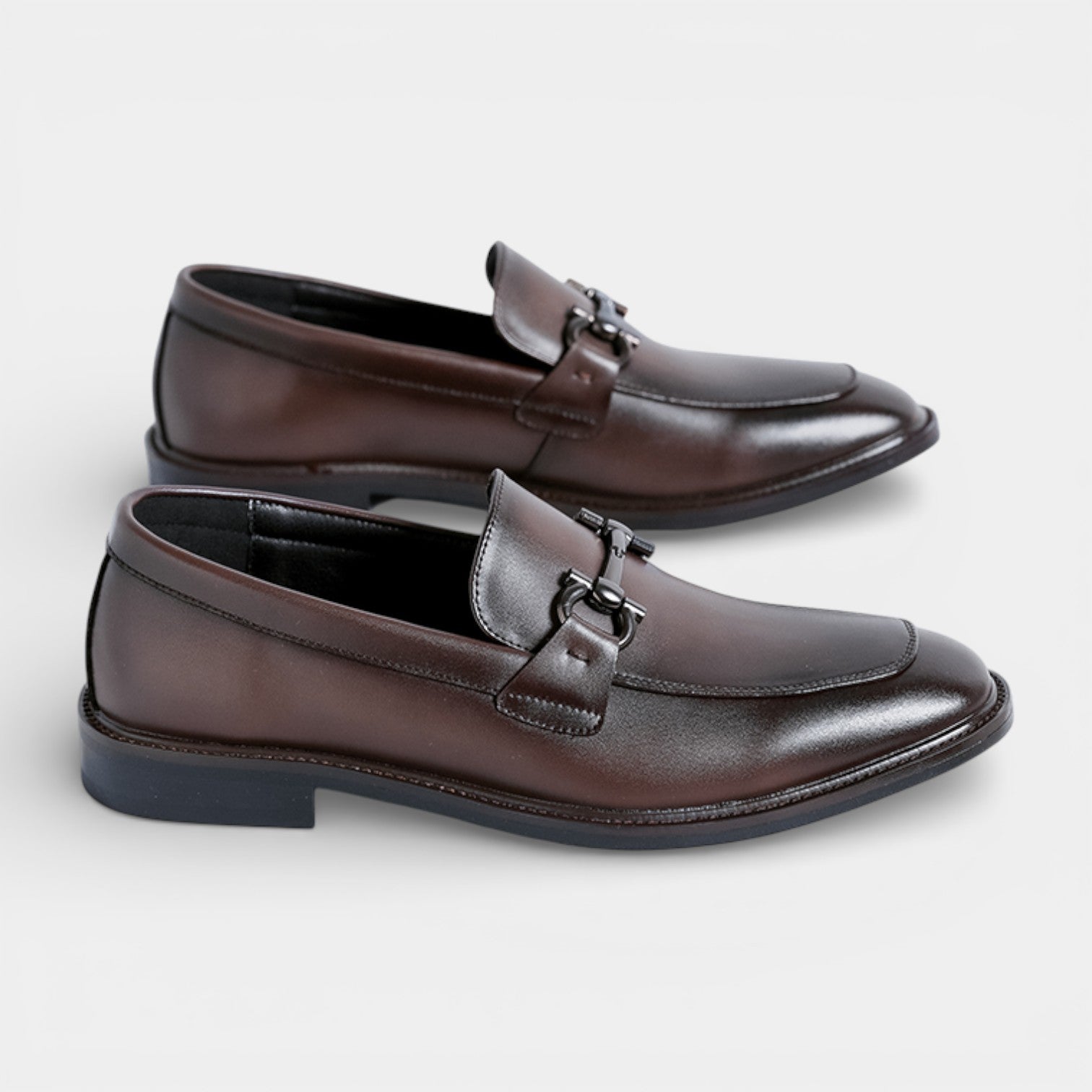 Leather Bit Loafers Slip-On Polished for Men