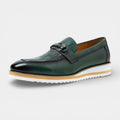 Slip-On Loafers Metal Bit Detail Patterned Upper for Men