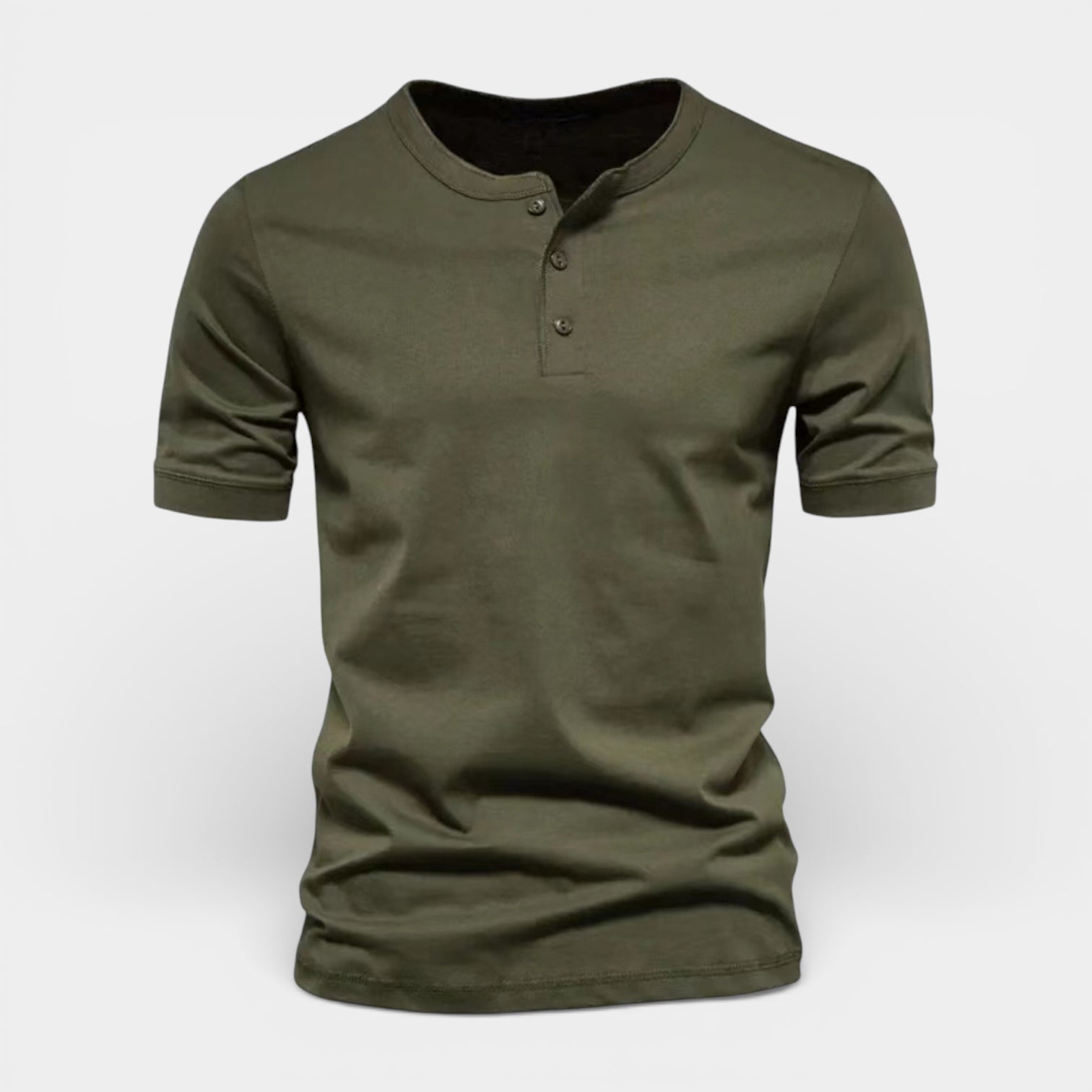 Henley T-Shirt Short Sleeve Button Placket for Men