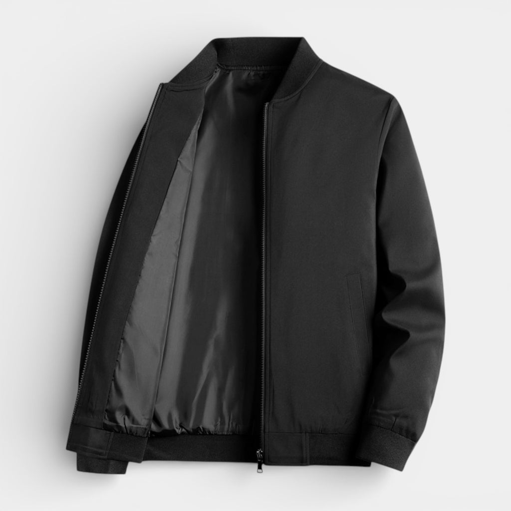Zip-Front Stand Collar Jacket Regular Fit for Men