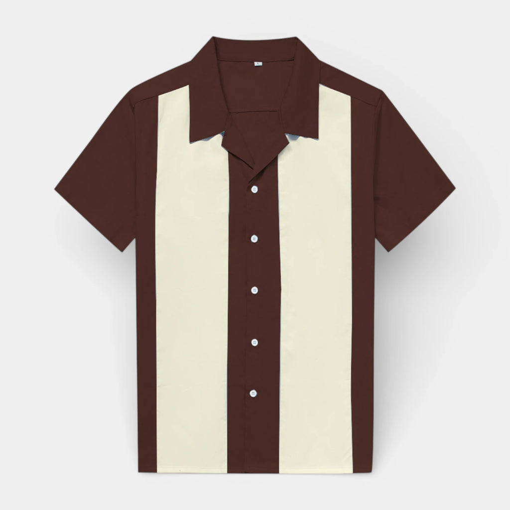 Short Sleeve Button-Up Panel Shirt Regular Fit for Men