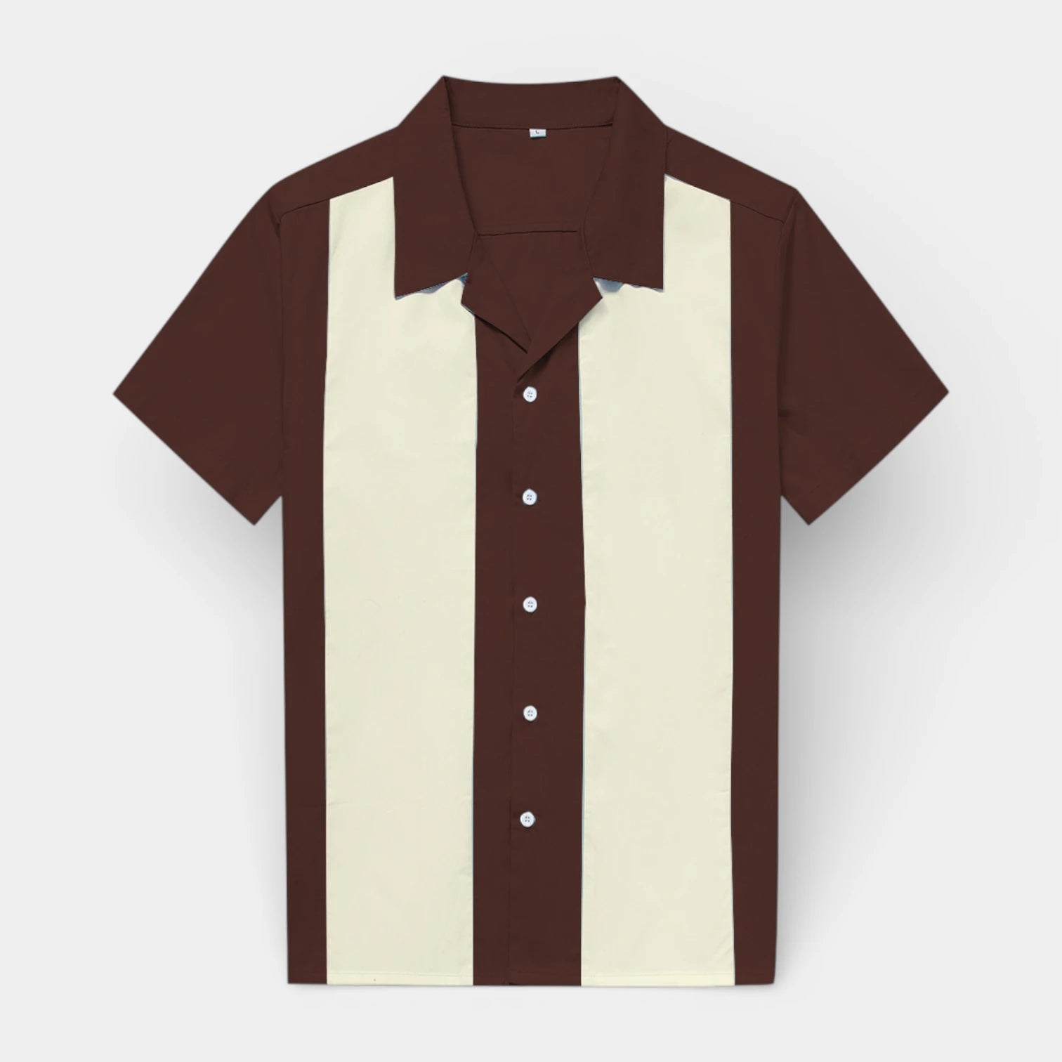 Short Sleeve Button-Up Panel Shirt Regular Fit for Men