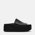 Women's Leather Chunky Flatform Slides