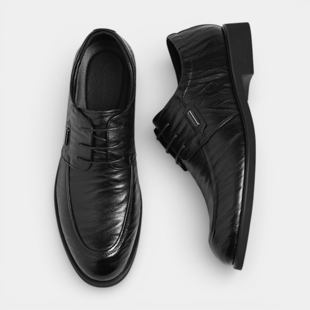 Lace-Up Derby Dress Shoes Smooth Rounded Toe for Men