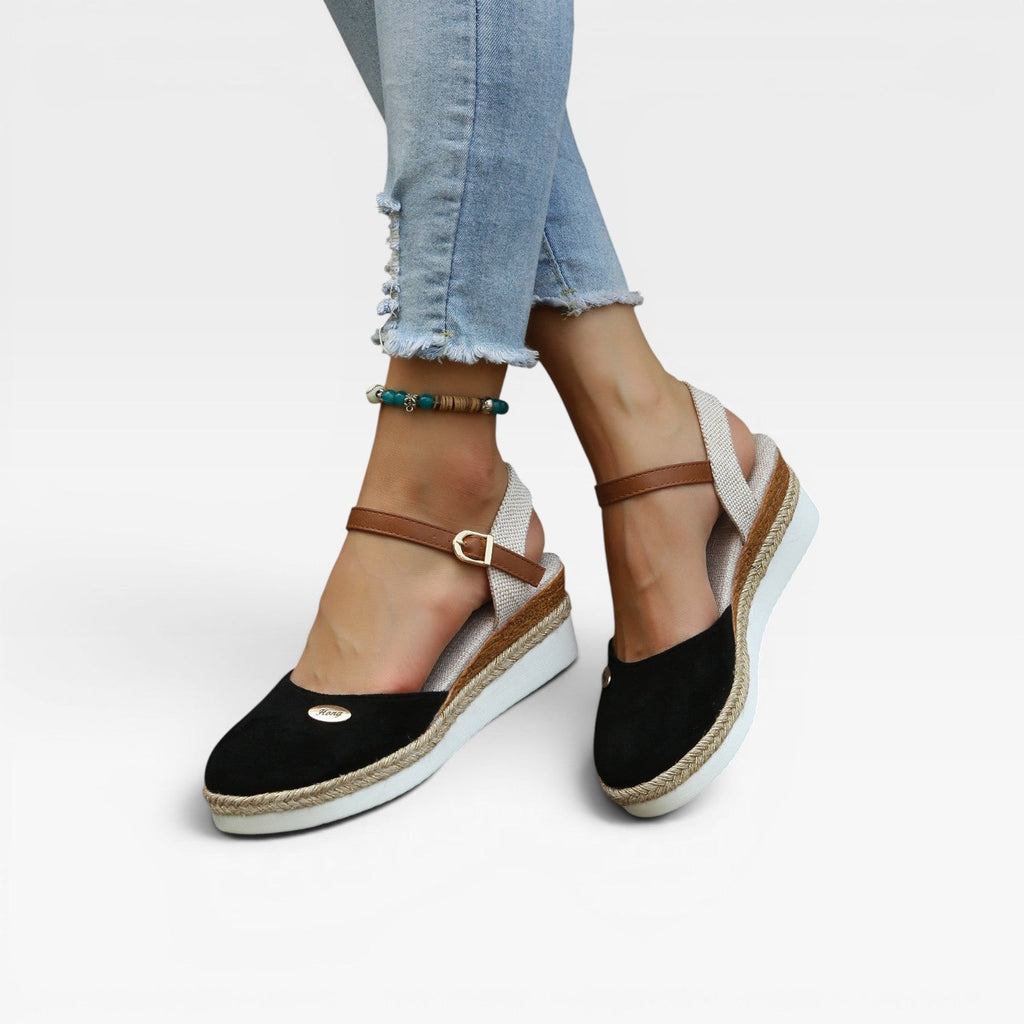Women's Espadrille Wedge Sandals with Ankle Strap