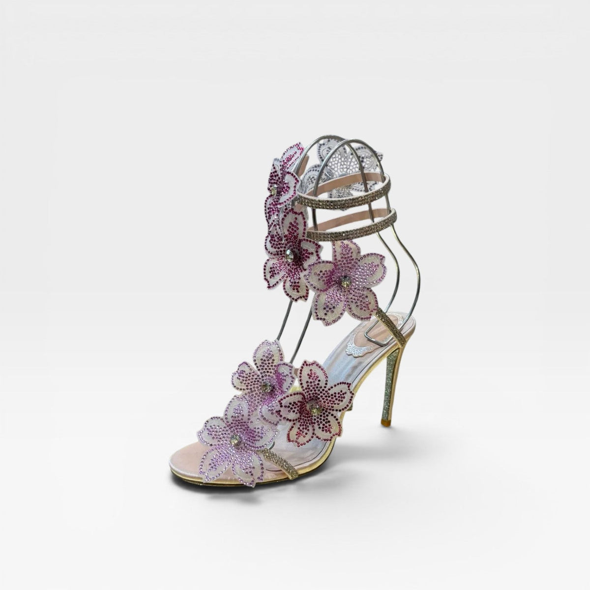 Women's Crystal Orchid Ankle Wrap Sandals