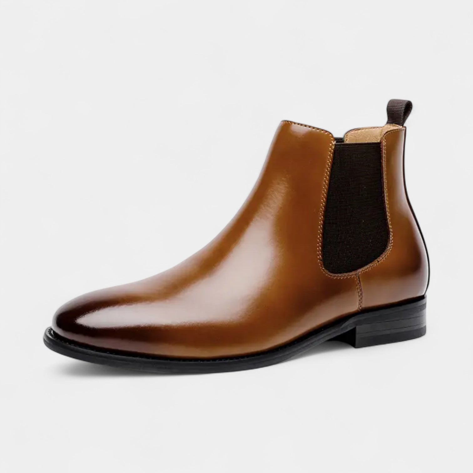 Leather Chelsea Boots Elastic Panel Slip-On for Men