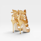 Women's Sculptural Wing Detail Stiletto Sandals