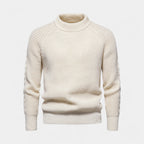 Chunky Knit Wool Blend Crewneck Sweater for Men