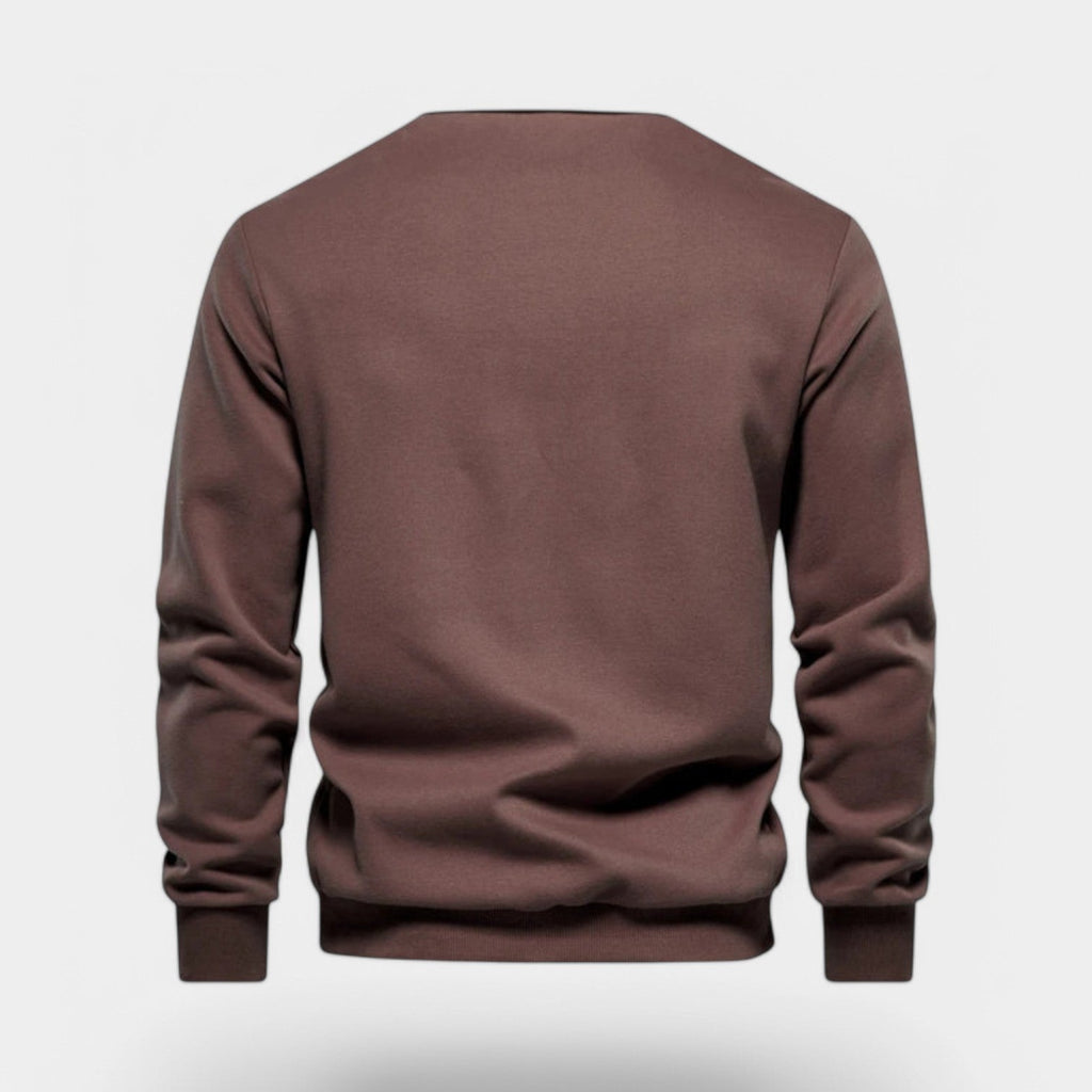 Dress Collar Polo Sweatshirt Cotton Pullover for Men