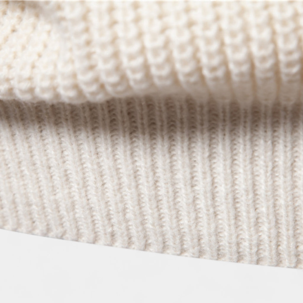 Chunky Knit Wool Blend Crewneck Sweater for Men