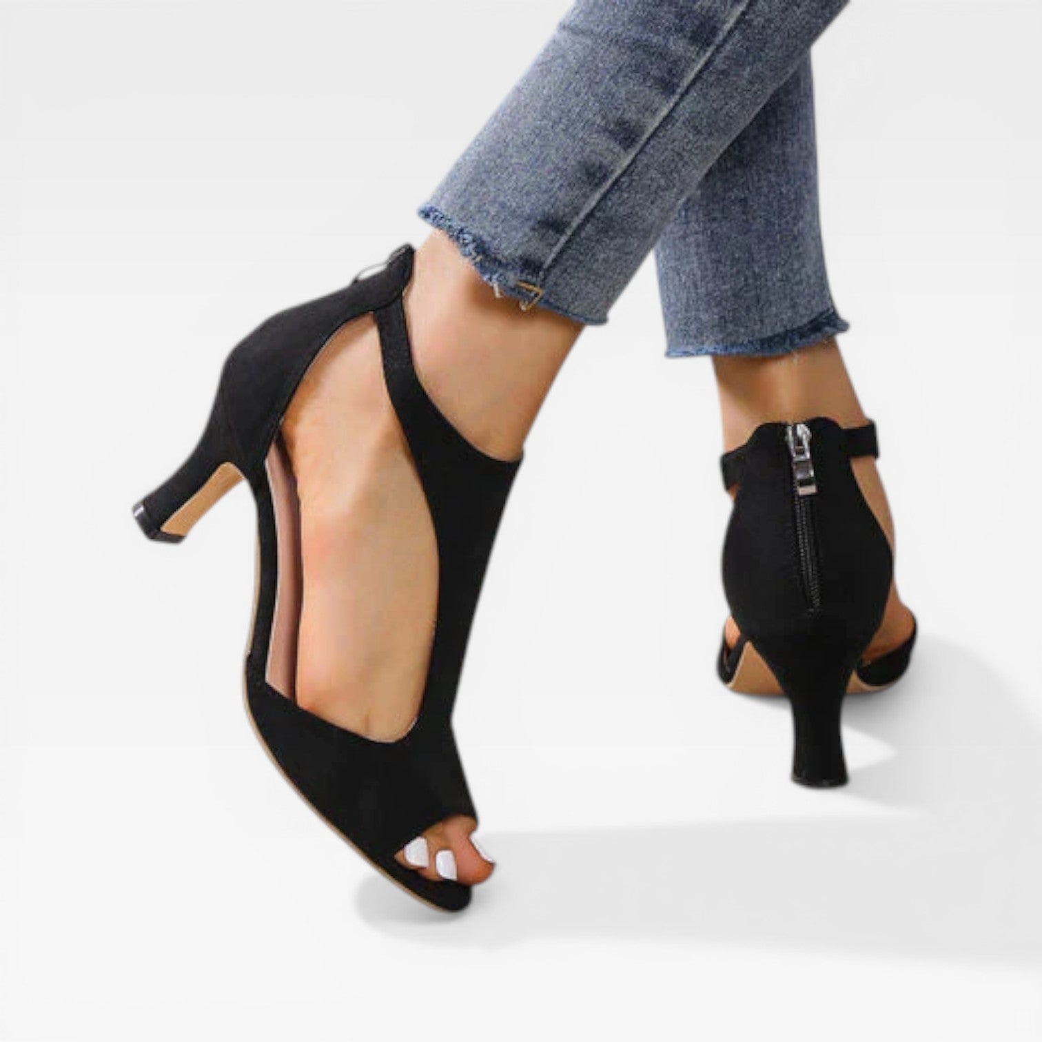 Women's Open-Toe Kitten Heel Pumps for Summer