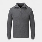 Waffle Knit Half-Zip Sweater Regular Fit for Men