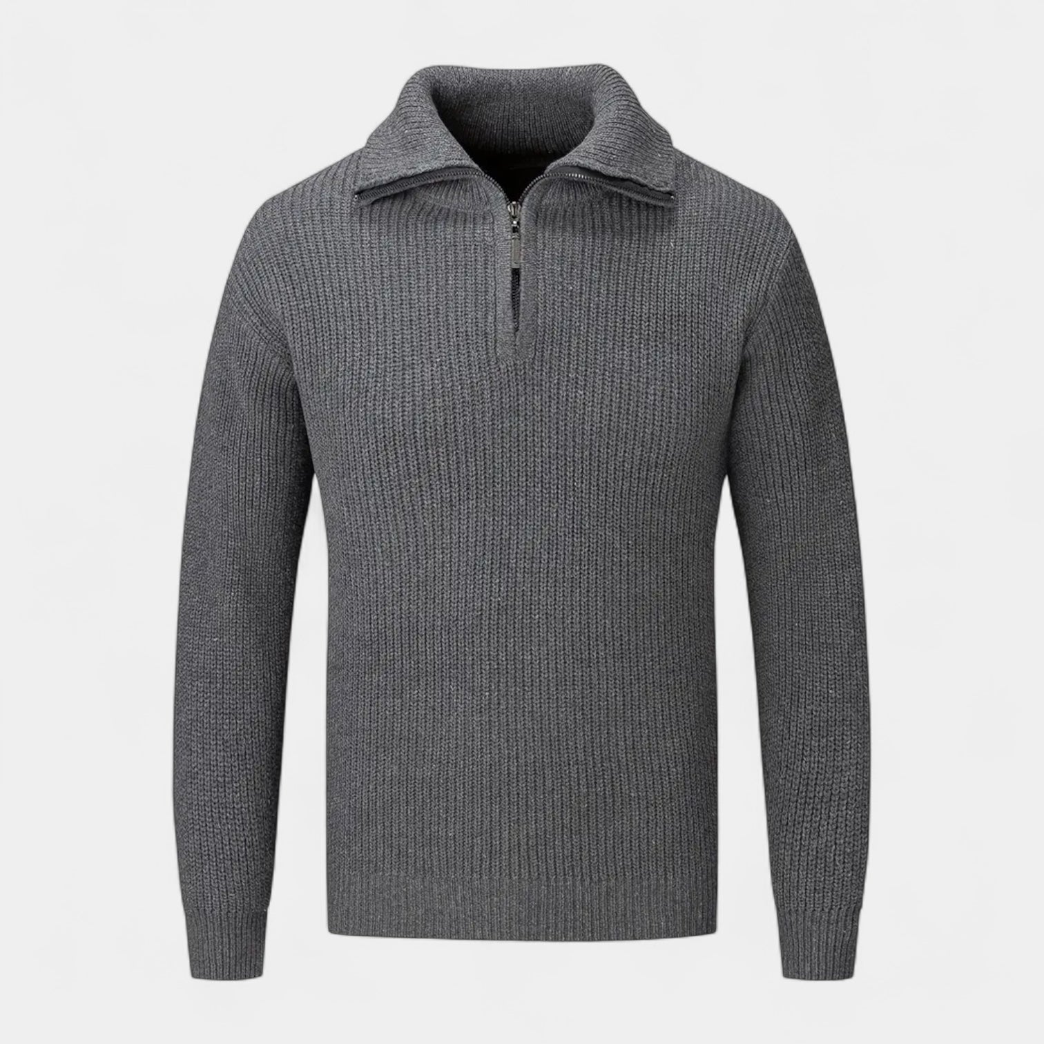 Waffle Knit Half-Zip Sweater Regular Fit for Men