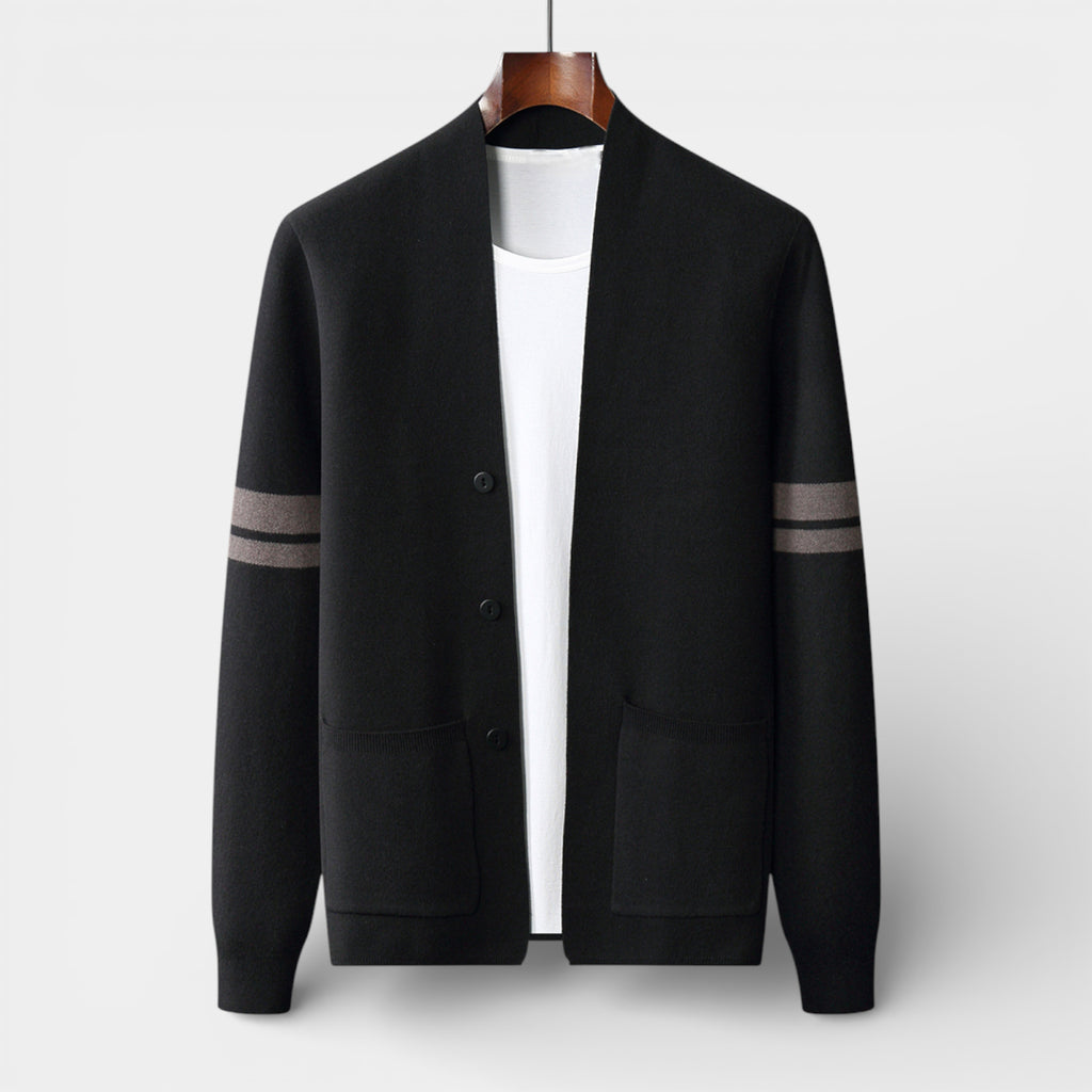 Open-Front Knit Cardigan Long Sleeve Regular Fit for Men