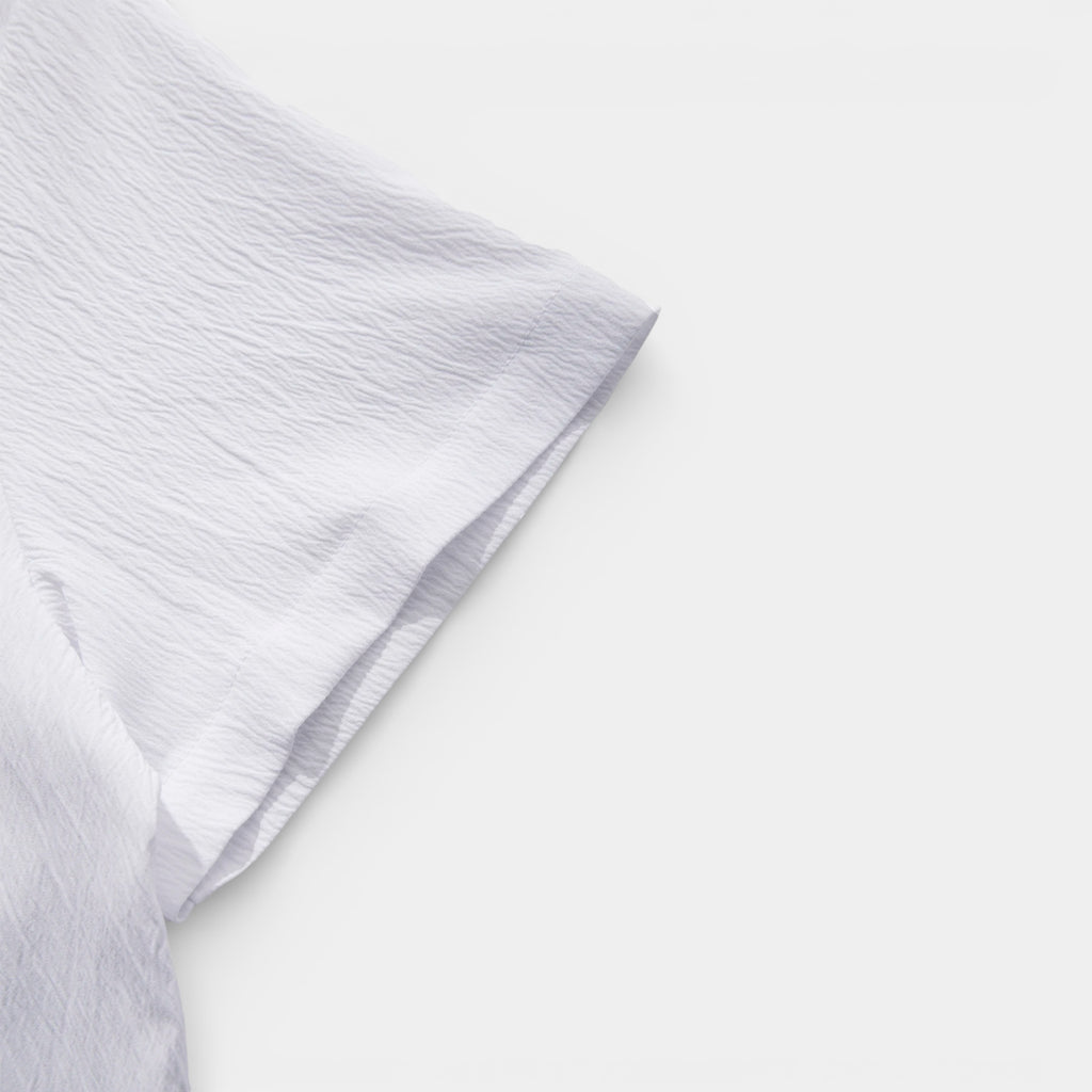Short Sleeve Button-Up Textured Shirt Regular Fit for Men