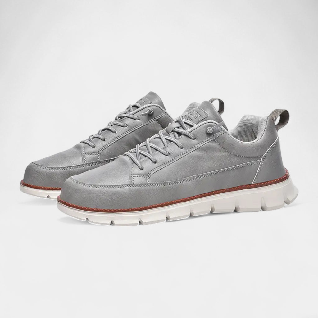 Low Top Lace-Up Leather Sneakers Regular Fit for Men