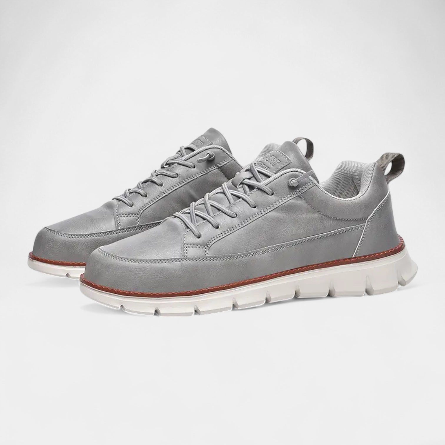 Low Top Lace-Up Leather Sneakers Regular Fit for Men