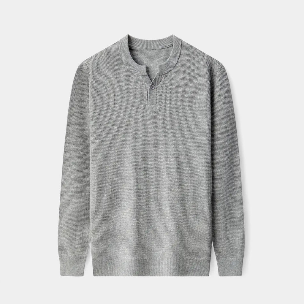 Knit Henley Shirt Long Sleeve Regular Fit for Men
