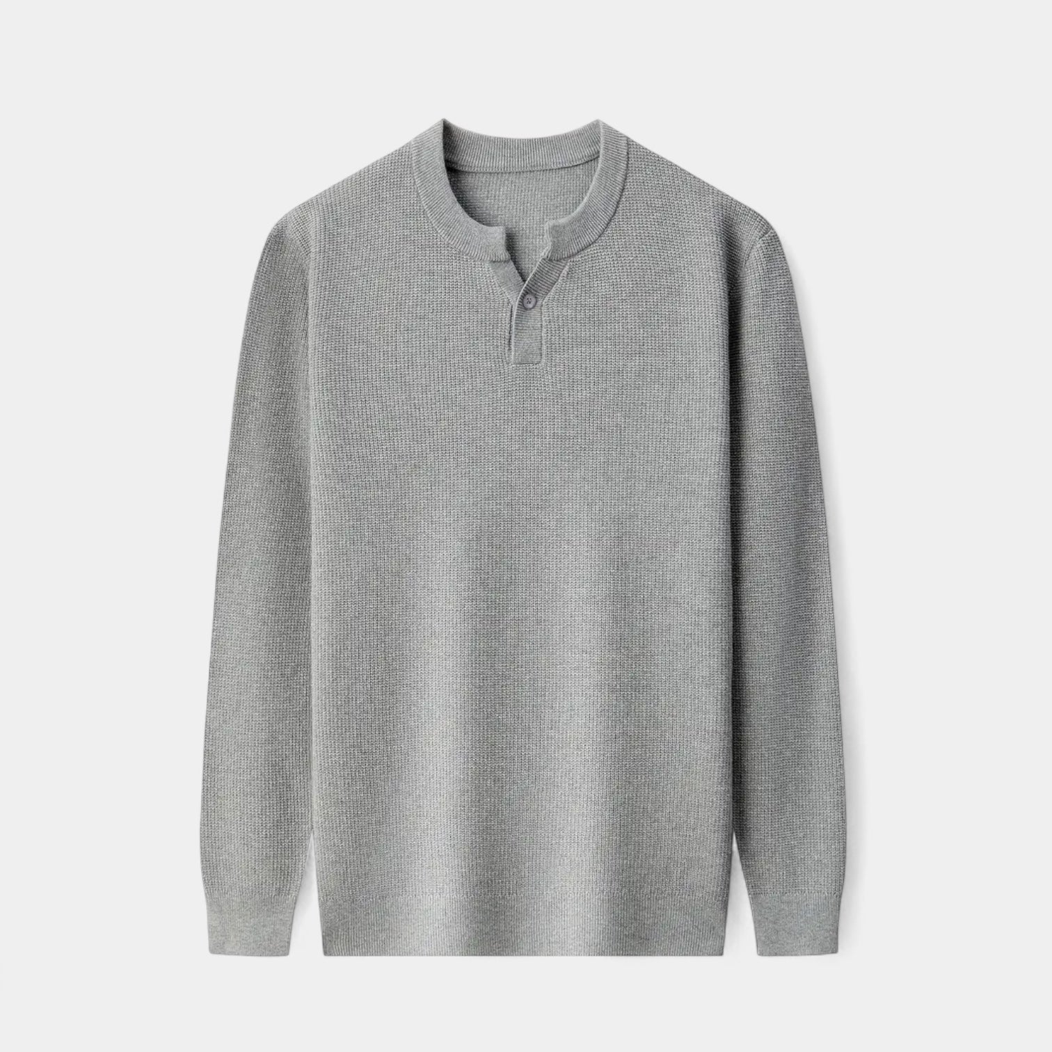 Knit Henley Shirt Long Sleeve Regular Fit for Men