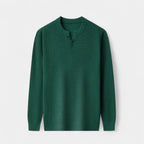 Knit Henley Shirt Long Sleeve Regular Fit for Men