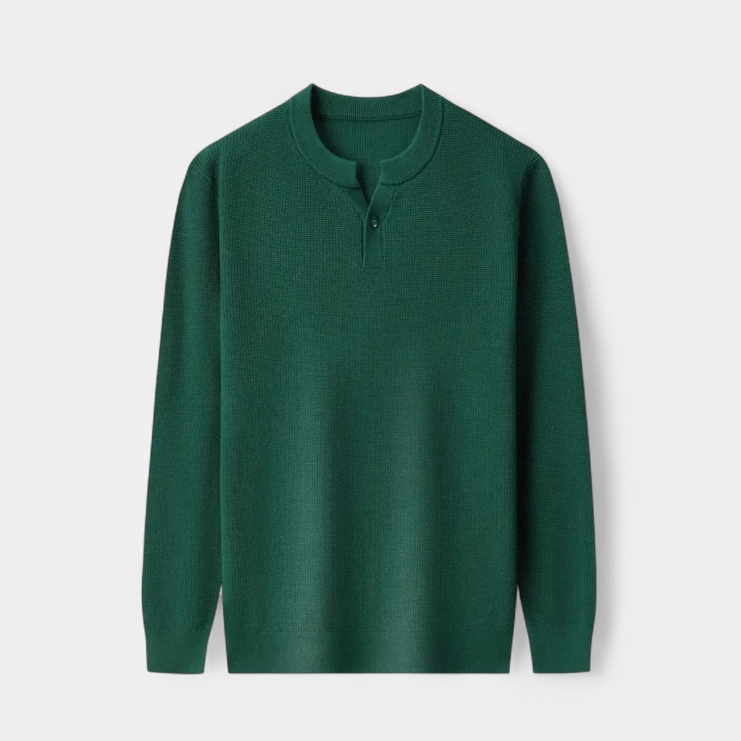 Knit Henley Shirt Long Sleeve Regular Fit for Men