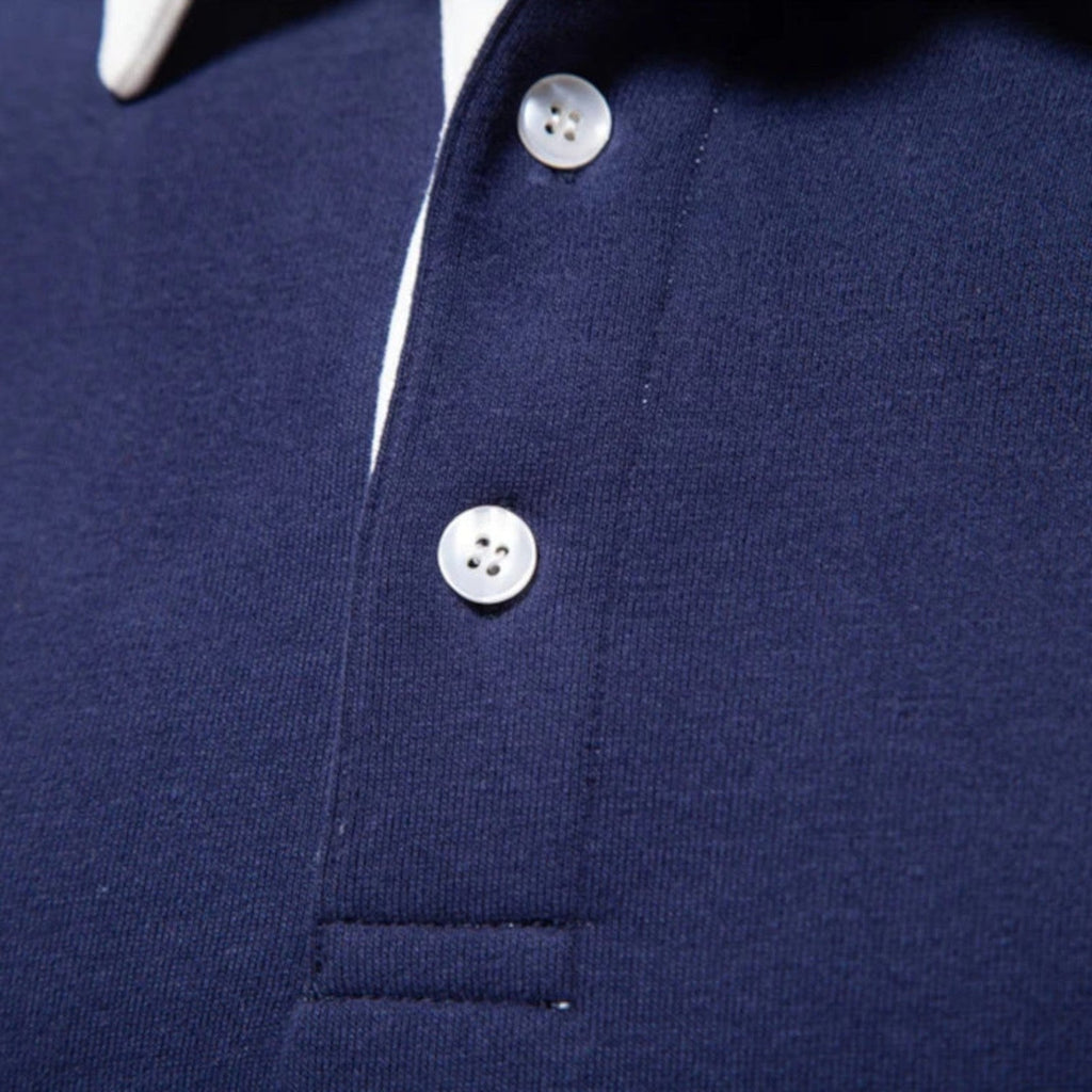 Dress Collar Polo Sweatshirt Cotton Pullover for Men