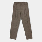 Wool-Blend Pleated Trousers Relaxed Straight Fit for Men