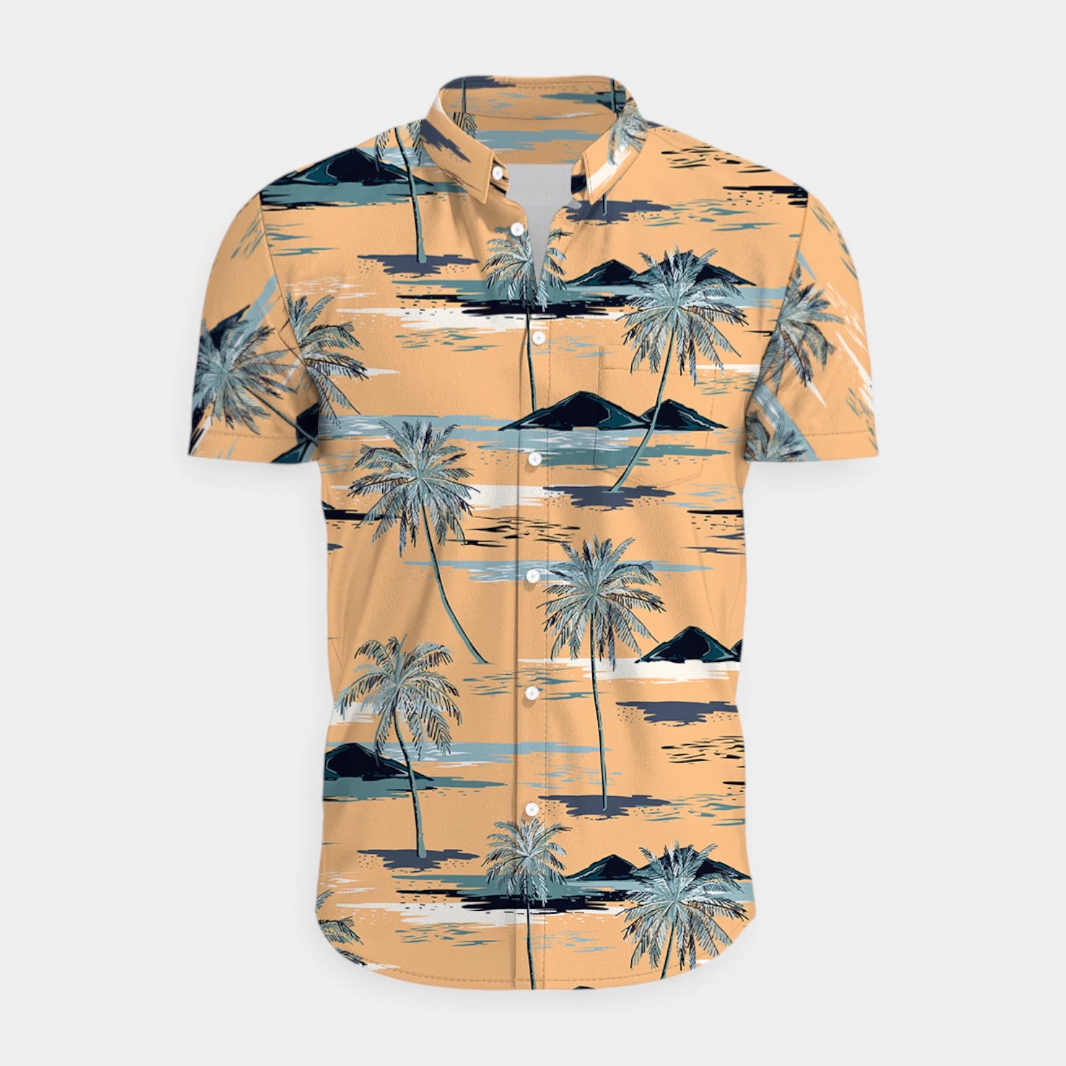 Tropical Floral Print Shirt Short Sleeve Regular Fit for Men
