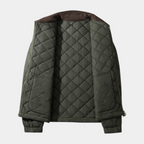 Quilted Zip-Up Jacket Diamond-Stitch Regular Fit for Men