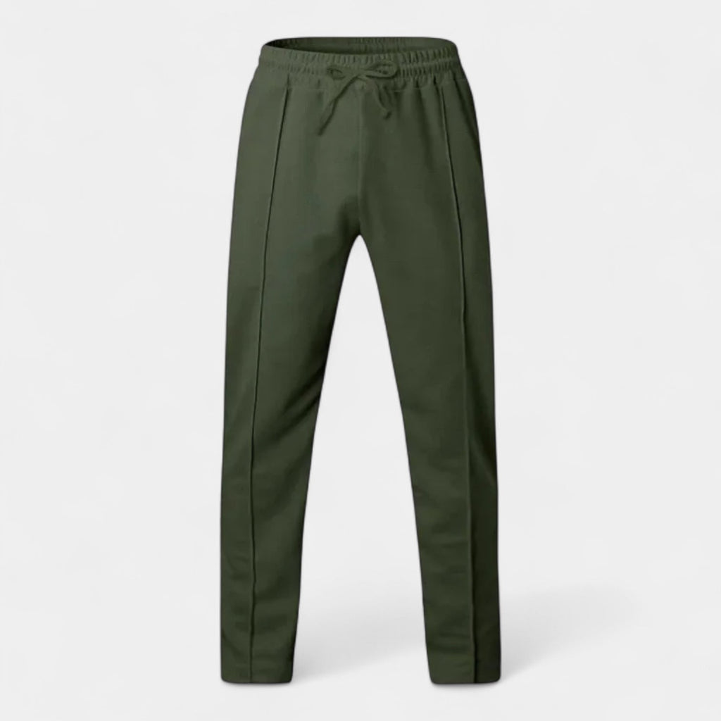 Pleated Slim Fit Joggers Stretch Drawstring for Men