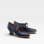 Women's Leather Lace-Up Low Heel Pumps