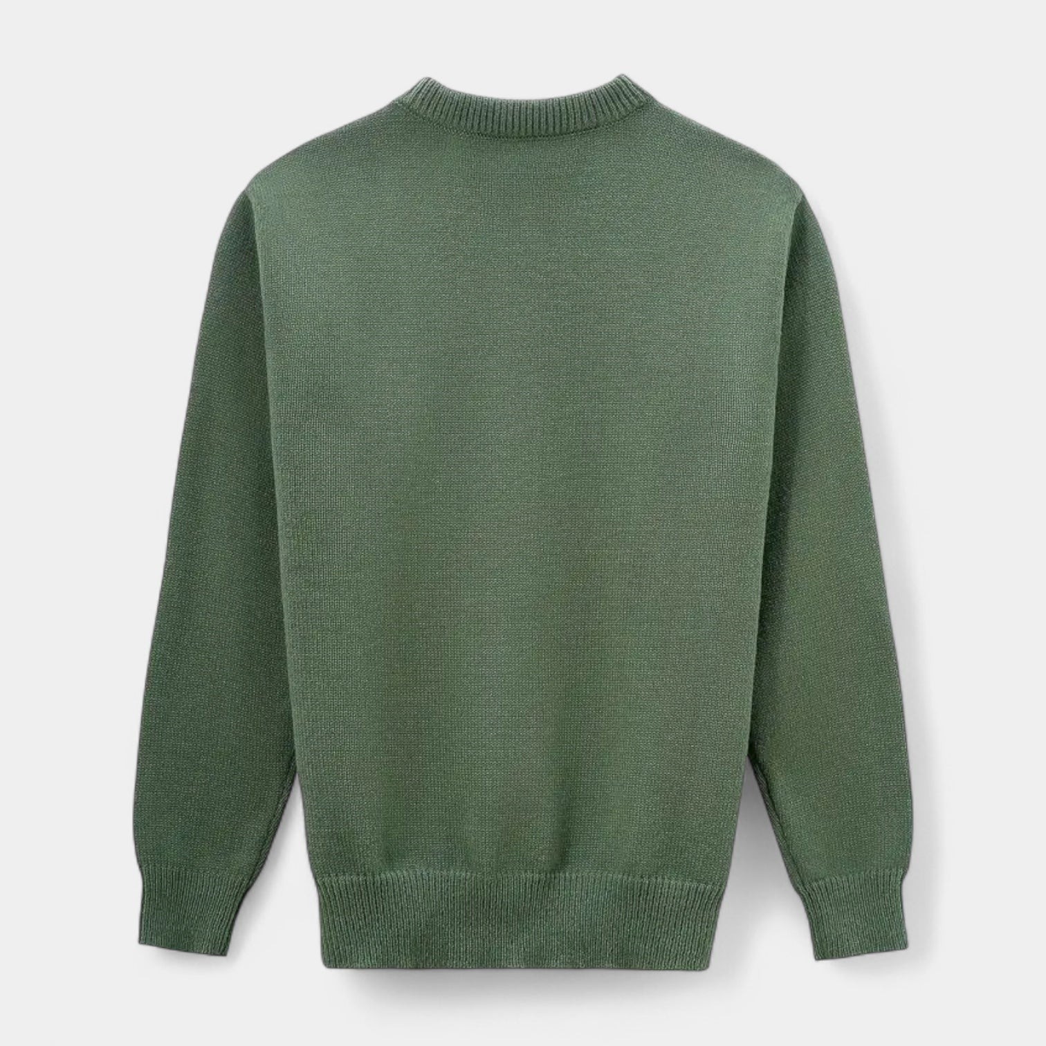 Crew Neck Knit Sweater Ribbed Regular Fit for Men