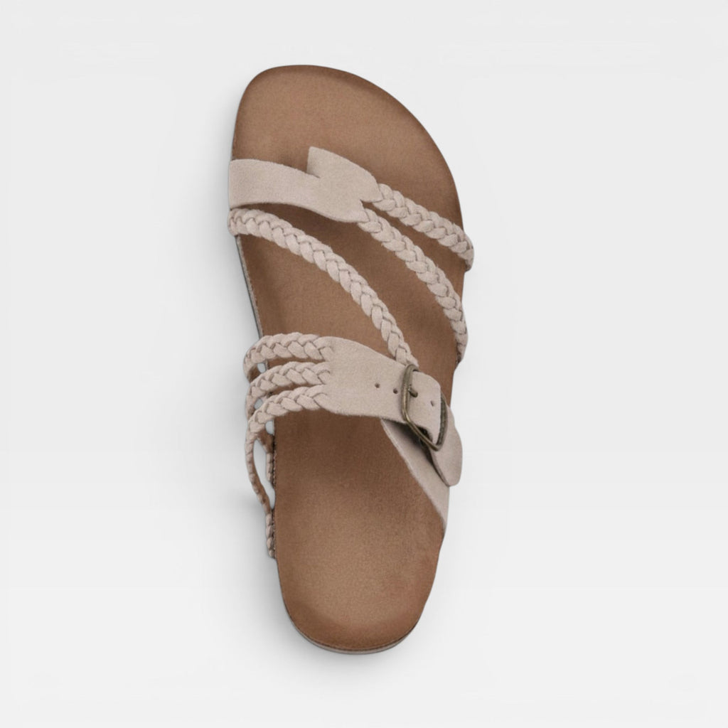 Women's Braided Strap Cork Footbed Sandals
