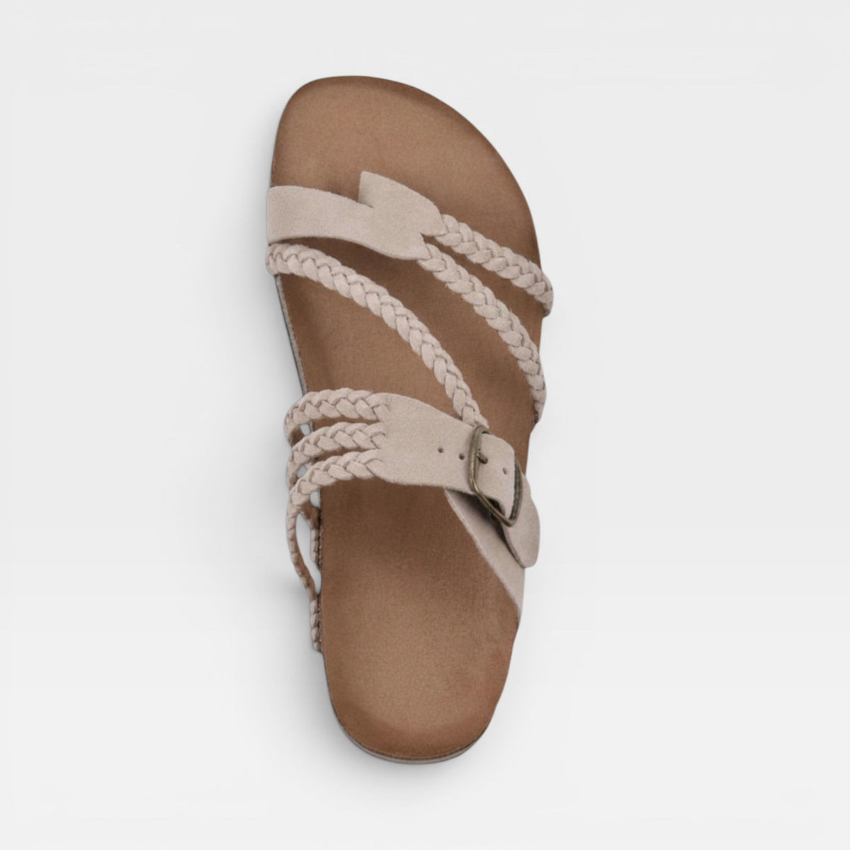 Women's Braided Strap Cork Footbed Sandals
