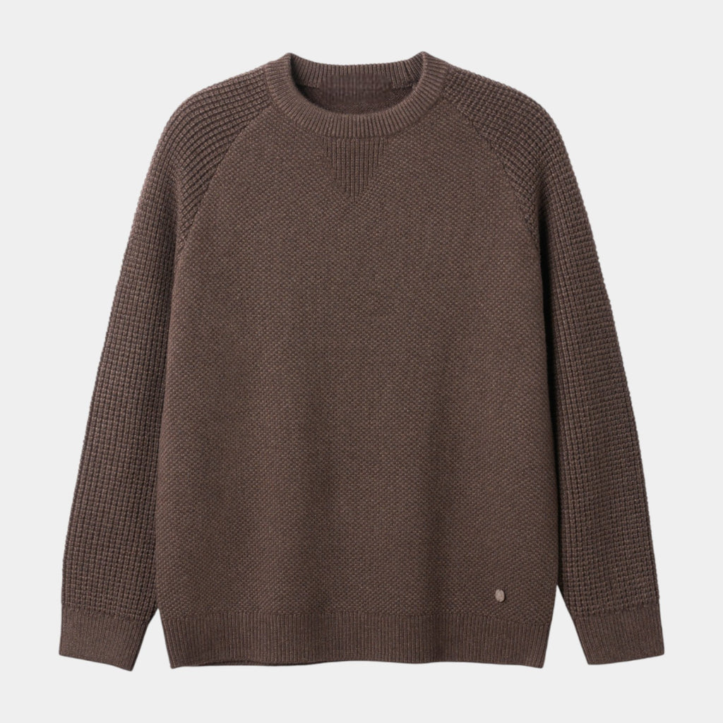 Textured Crewneck Knit Sweater Regular Fit for Men
