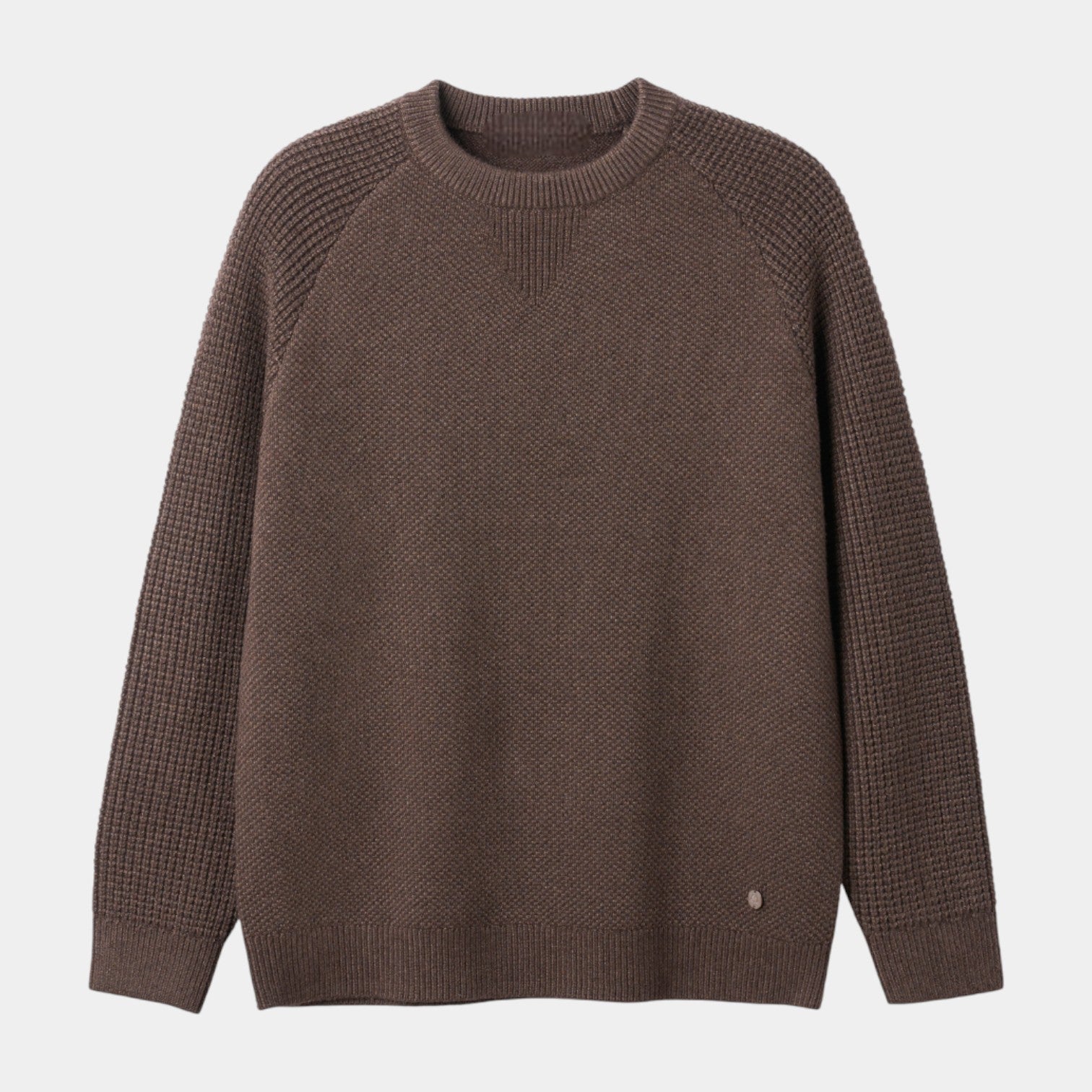 Textured Crewneck Knit Sweater Regular Fit for Men